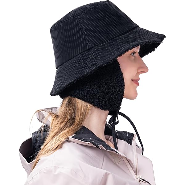 Foldable Water Repellent Quilted Rain Hat w/Adjustable